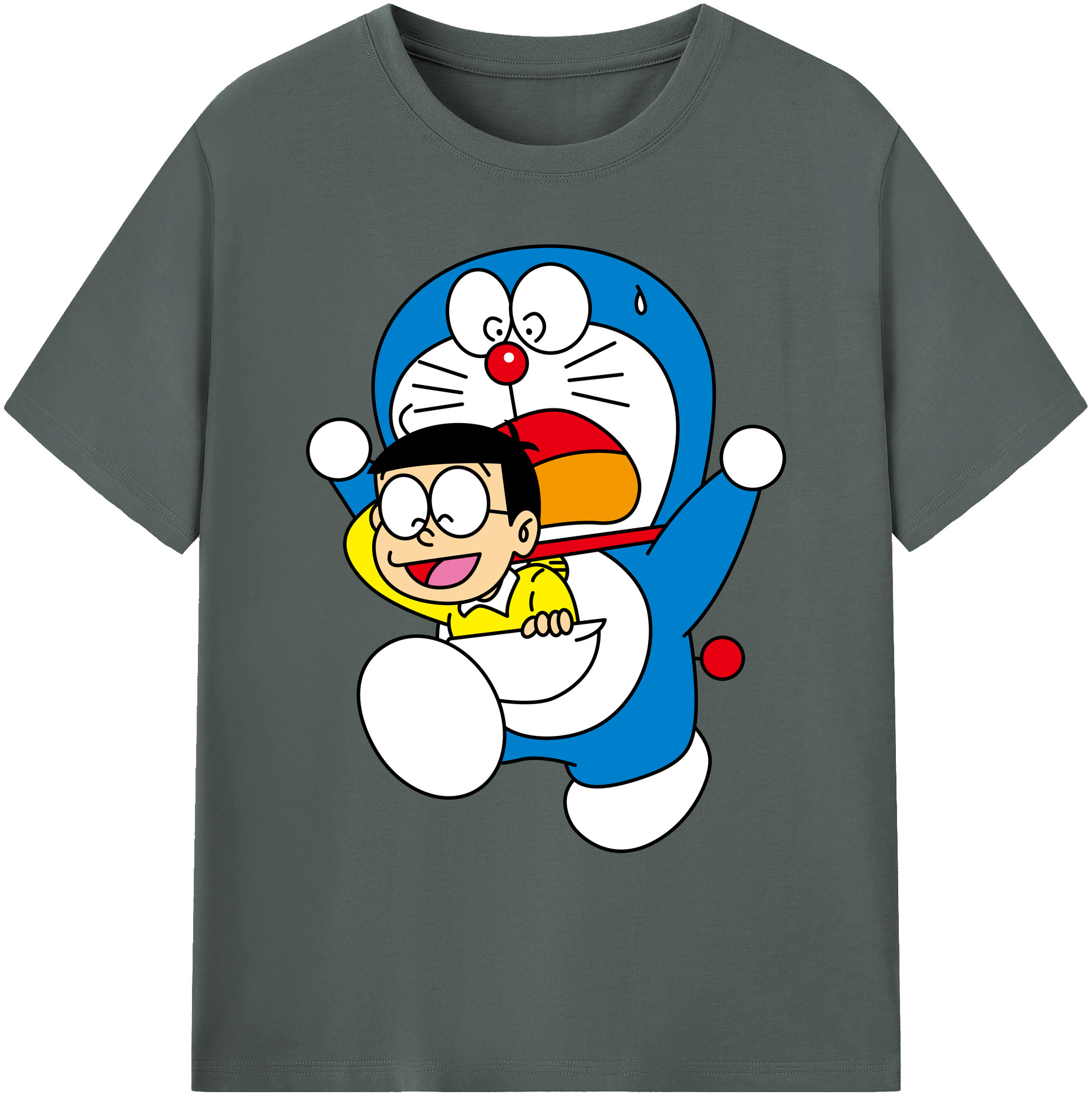 （画像用） ドラえもん Doraemon 綿100％ メンズ半袖Tシャツ｜肌触りやわらか＆通気性